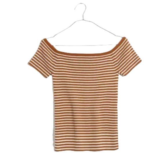 Madewell Off-the-Shoulder Sweater in Stripe Size XXS Preppy Summer - Picture 10 of 10